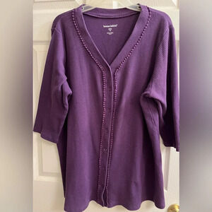 WOMAN WITHIN~PURPLE BLOUSE/CARDIGAN~1 X
